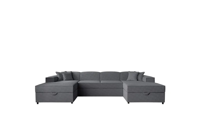 Bizantine Sovesofa Dobbel Divan 4-Seter - Grå - Møbler - Sofaer - Sovesofaer