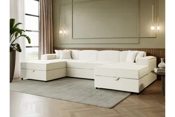 Bizantine Sovesofa Dobbel Divan 4-Seter - Hvit - Møbler - Sofaer - Sovesofaer