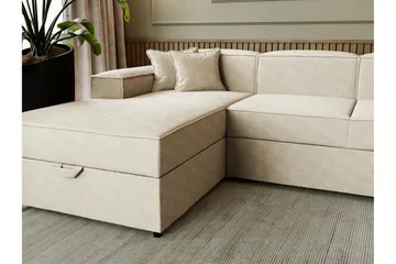 Bizantine Sovesofa Dobbel Divan 4-Seter - Hvit/Sort - Møbler - Sofaer - Sovesofaer