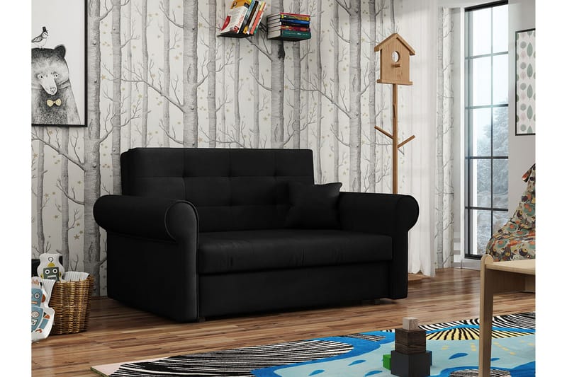 Bliaka 2-seters Sovesofa - Fløyel/Svart - Møbler - Sofaer - Sovesofaer