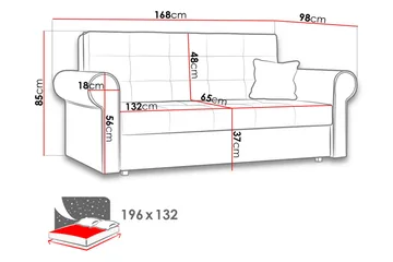 Bliaka Sovesofa - Fløyel/Svart - Møbler - Sofaer - Sovesofaer