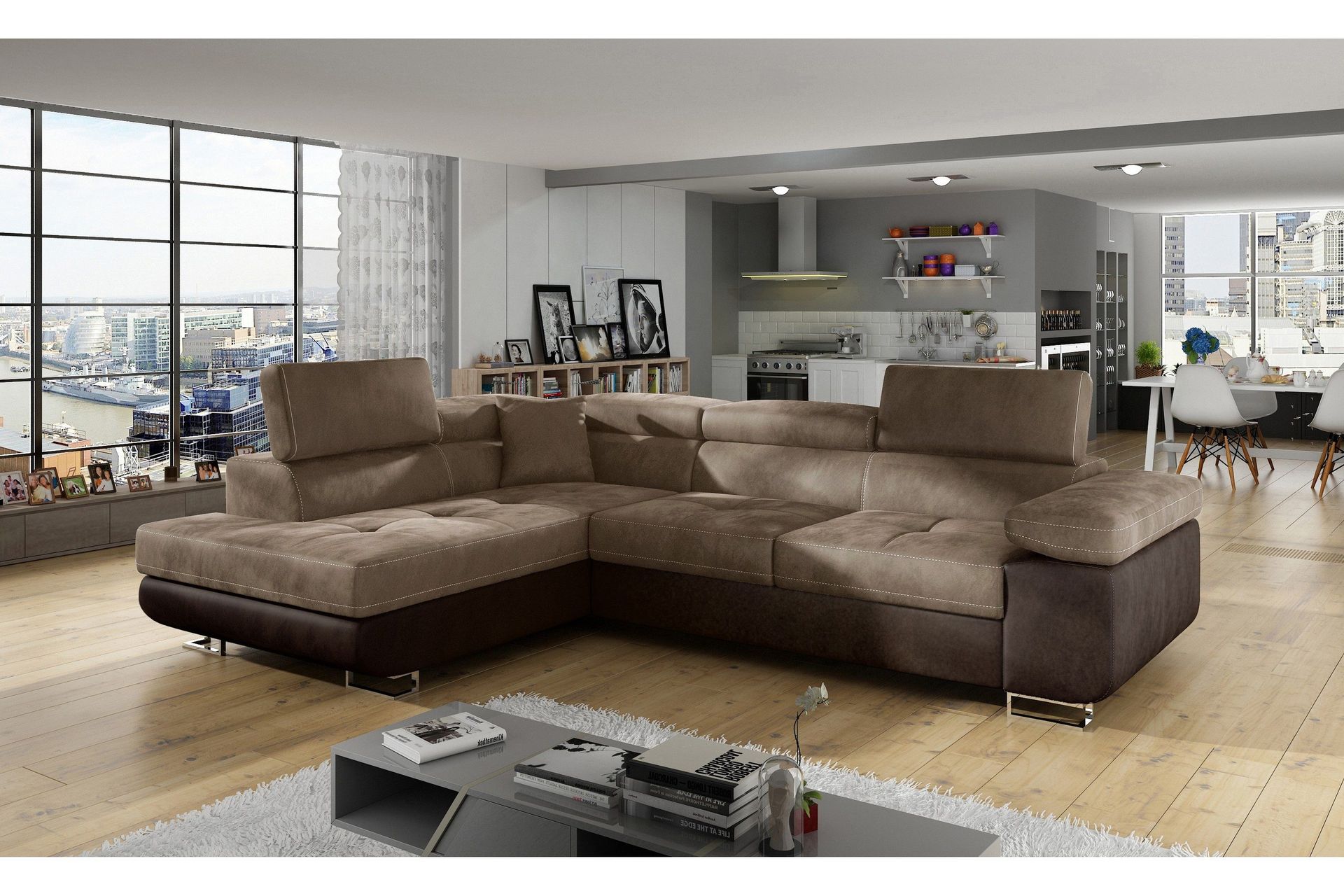 Bobis Dyp Sovesofa med Sjeselong Venstre 275 cm - Brun