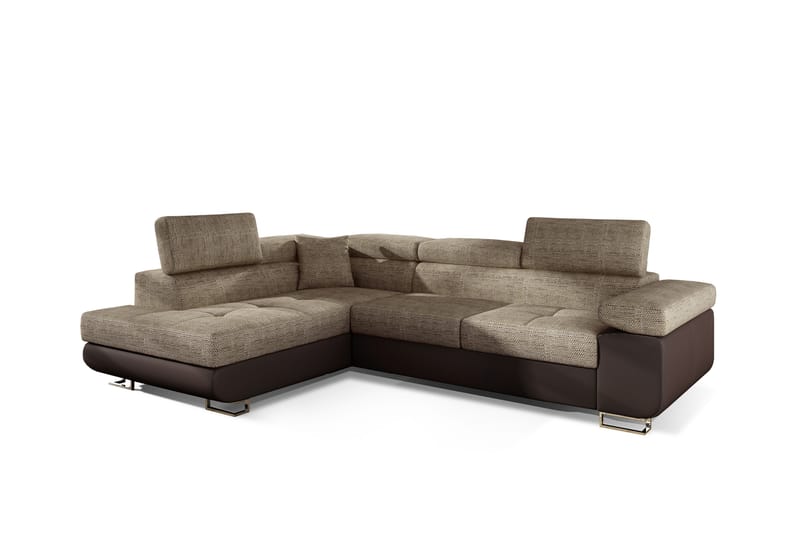 Bobis Sovesofa med Sjeselong Venstre - Beige/Brun - Møbler - Sofaer - Sovesofaer