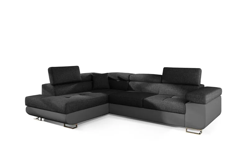 Bobis Sovesofa med Sjeselong Venstre - Grå - Møbler - Sofaer - Sovesofaer