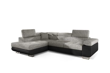 Bobis Sovesofa med Sjeselong Venstre - Grå/Svart - Møbler - Sofaer - Sovesofaer