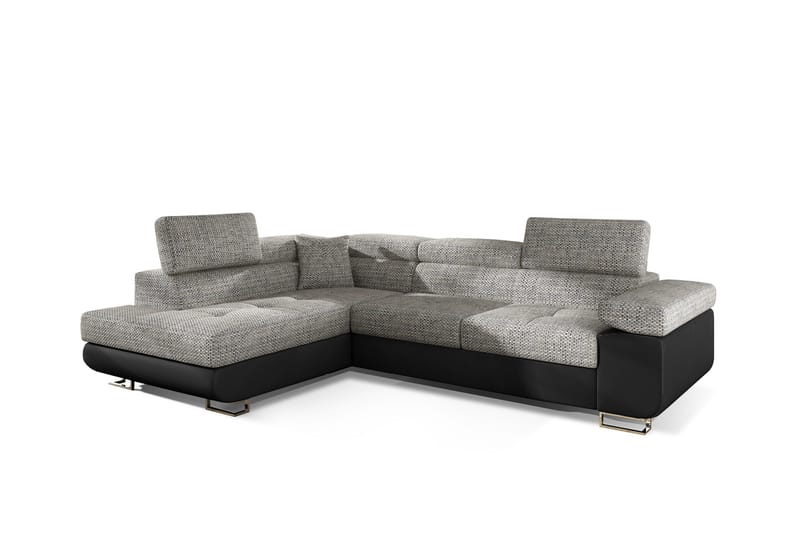 Bobis Sovesofa med Sjeselong Venstre - Grå/Svart - Møbler - Sofaer - Sovesofaer