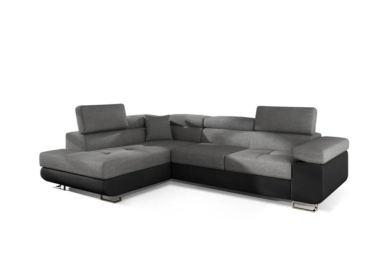 Bobis Sovesofa med Sjeselong Venstre - Grå/Svart - Møbler - Sofaer - Sovesofaer