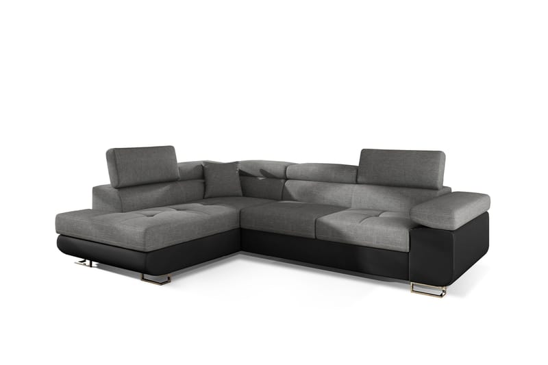 Bobis Sovesofa med Sjeselong Venstre - Grå/Svart - Møbler - Sofaer - Sovesofaer