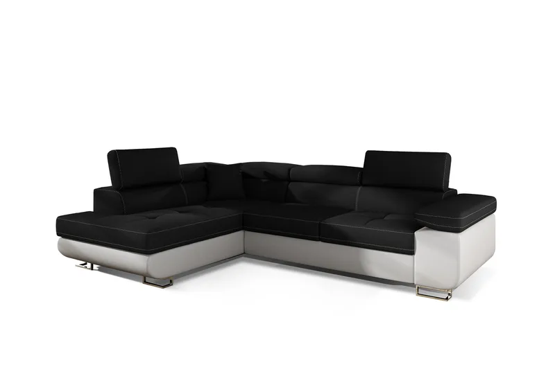 Bobis Sovesofa med Sjeselong Venstre - Svart/Hvit - Møbler - Sofaer - Sovesofaer