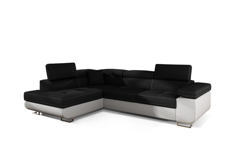 Bobis Sovesofa med Sjeselong Venstre - Svart/Hvit - Møbler - Sofaer - Sovesofaer