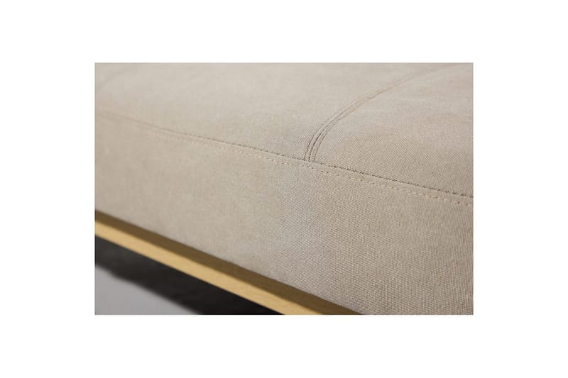 Bodil 2-seter Komfortabel Knappet Sovesofa i Stoff med Trebein - Beige - Møbler - Sofaer - Sovesofaer