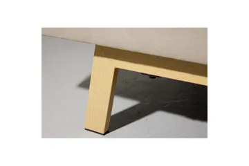 Bodil 2-seter Komfortabel Knappet Sovesofa i Stoff med Trebein - Beige - Møbler - Sofaer - Sovesofaer