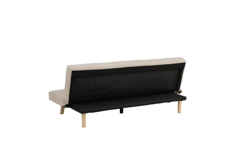 Bodil 2-seter Komfortabel Knappet Sovesofa i Stoff med Trebein - Beige - Møbler - Sofaer - Sovesofaer