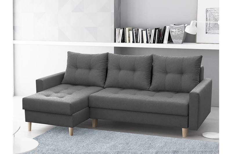 Bodo Divansovesofa 222x140x90 cm - Mørkegrå - Sovesofaer - Sovesofa divan