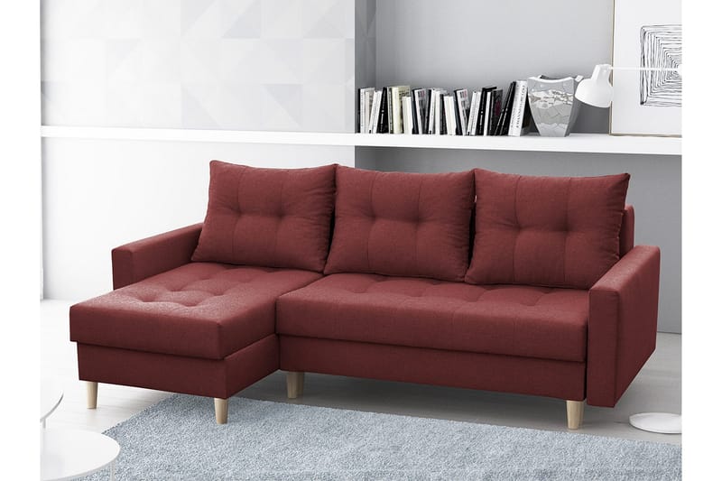 Bodo Divansovesofa 222x140x90 cm - Rød - Møbler - Sofaer - Sovesofaer
