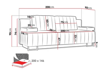 Bonsall 3-seter Sovesofa - Møbler - Sofaer - Sovesofaer