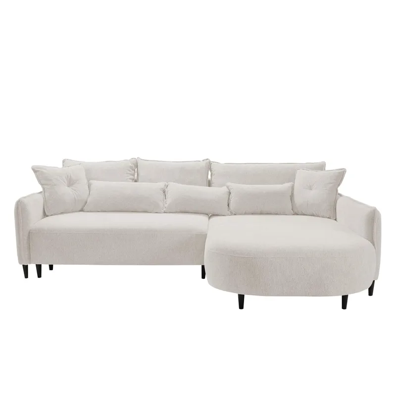 Bornalle 3-seters sovesofa med divan - beige - Møbler - Sofaer - Sovesofaer
