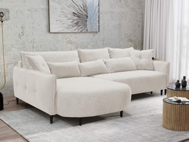 Bornalle 3-seters sovesofa med divan - beige - Møbler - Sofaer - Sovesofaer