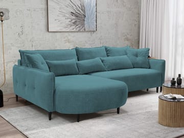 Bornalle 3-seters sovesofa med divan - Glow 12 (turkis) - Møbler - Sofaer - Sovesofaer
