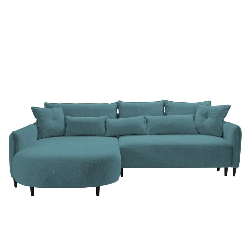 Bornalle 3-seters sovesofa med divan - Glow 12 (turkis) - Møbler - Sofaer - Sovesofaer