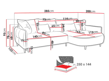 Bornalle 3-seters sovesofa med divan - grå - Møbler - Sofaer - Sovesofaer