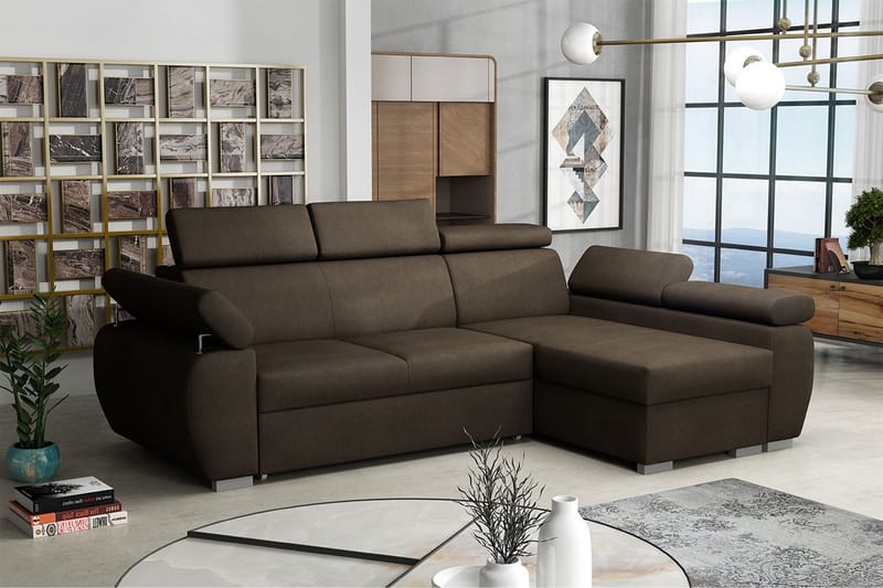 Boston Hjørnesofa Høyre - Brun - Møbler - Sofaer - Sovesofaer