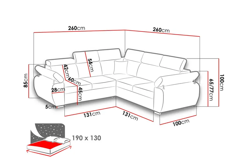 Boston Hjørnesofa - Svart - Møbler - Sofaer - Sovesofaer