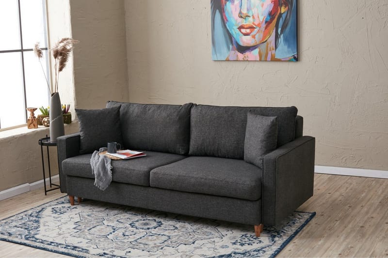 Braneles Sovesofa 3-seter - Antrasitt - Møbler - Sofaer - Sovesofaer