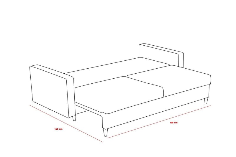 Braneles Sovesofa 3-seter - Beige - Møbler - Sofaer - Sovesofaer