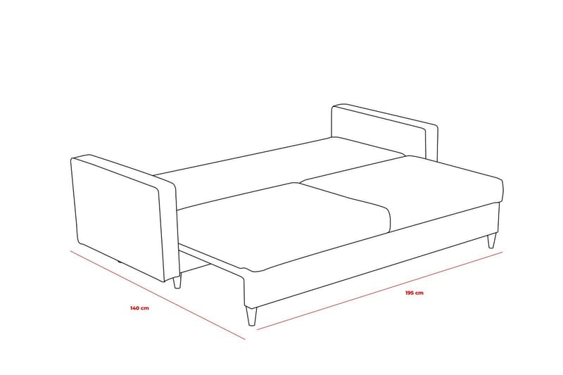 Braneles Sovesofa 3-seter - Grå - Møbler - Sofaer - Sovesofaer