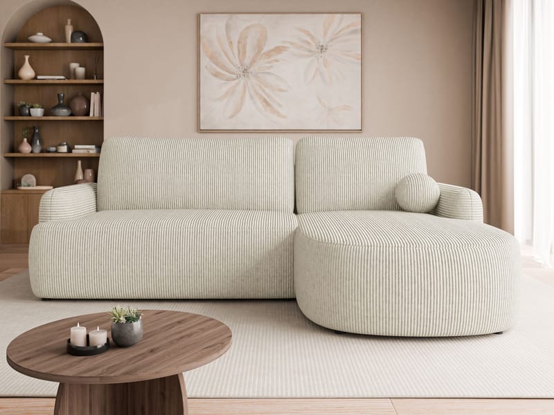 Branrel 3-seters sofa med divan - beige - Møbler - Sofaer - Sovesofaer