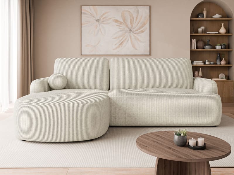 Branrel 3-seters sofa med divan - beige - Møbler - Sofaer - Sovesofaer