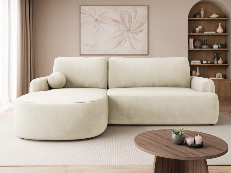 Branrel 3-seters sofa med divan - beige - Møbler - Sofaer - Sovesofaer