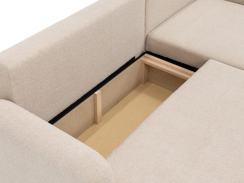 Branrel 3-seters sofa med divan - beige - Møbler - Sofaer - Sovesofaer