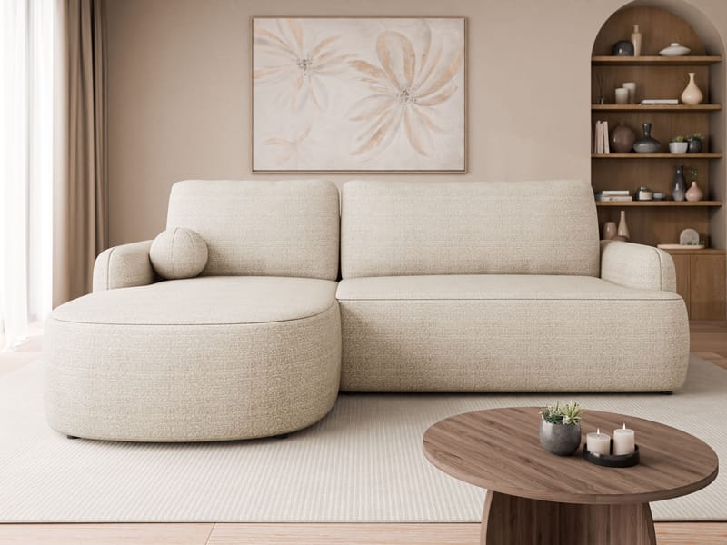 Branrel 3-seters sofa med divan - beige - Møbler - Sofaer - Sovesofaer