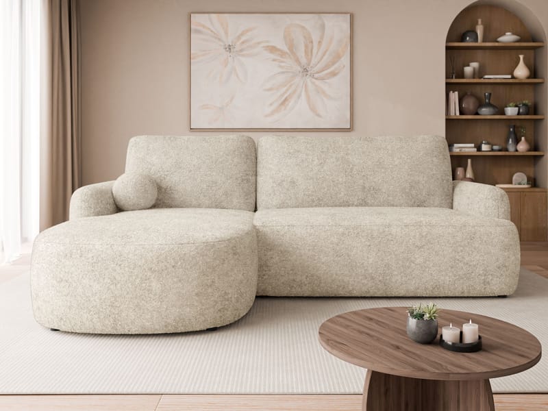 Branrel 3-seters sofa med divan - beige - Møbler - Sofaer - Sovesofaer