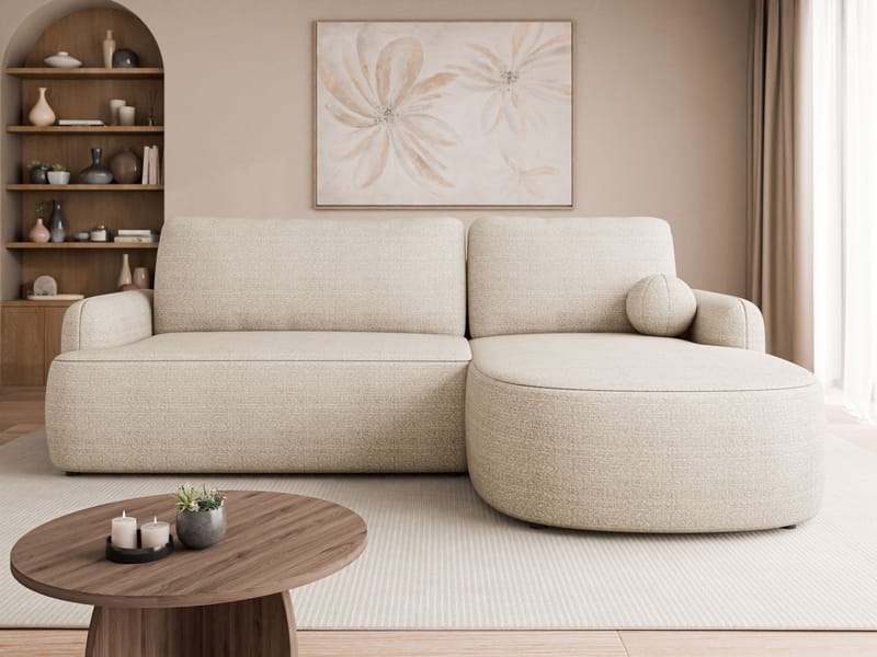 Branrel 3-seters sofa med divan - beige - Møbler - Sofaer - Sovesofaer
