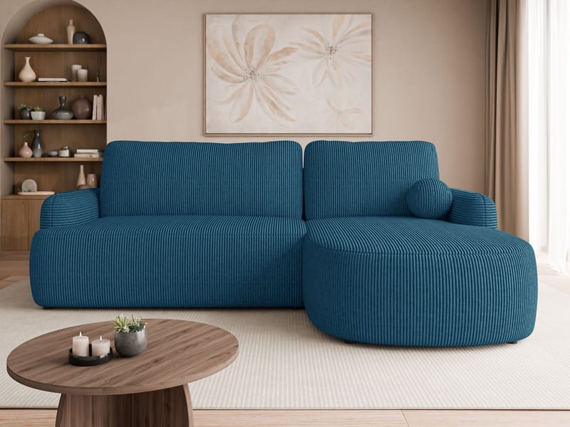 Branrel 3-seters sofa med divan - blå - Møbler - Sofaer - Sovesofaer
