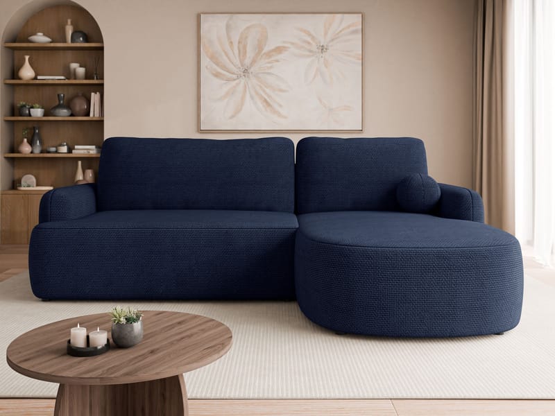 Branrel 3-seters sofa med divan - blå - Møbler - Sofaer - Sovesofaer