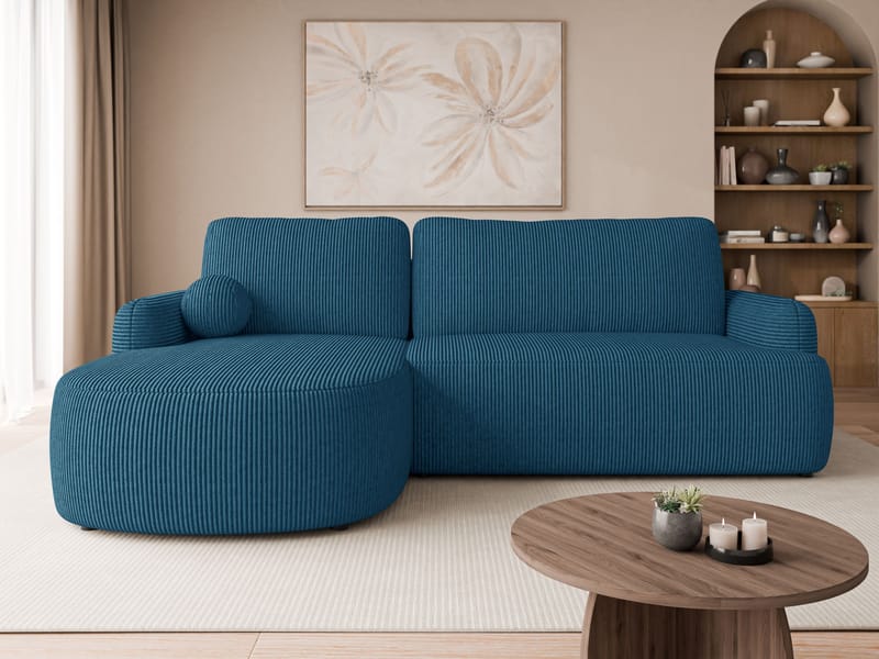 Branrel 3-seters sofa med divan - blå - Møbler - Sofaer - Sovesofaer