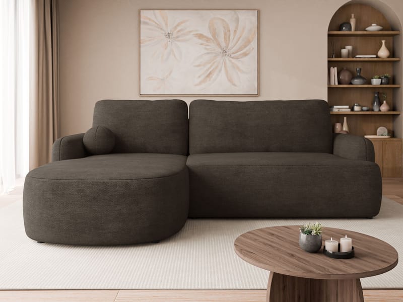 Branrel 3-seters sofa med divan - Brun - Møbler - Sofaer - Sovesofaer