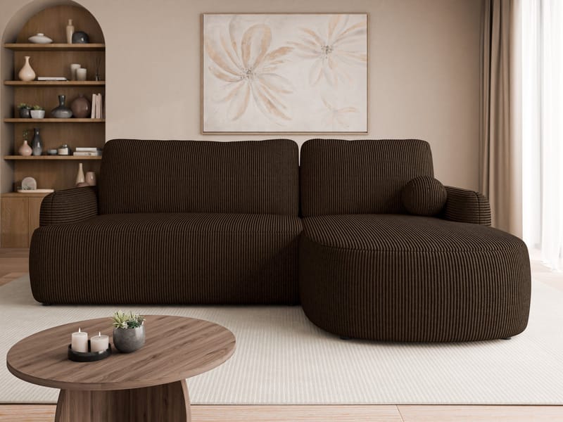 Branrel 3-seters sofa med divan - brun - Møbler - Sofaer - Sovesofaer