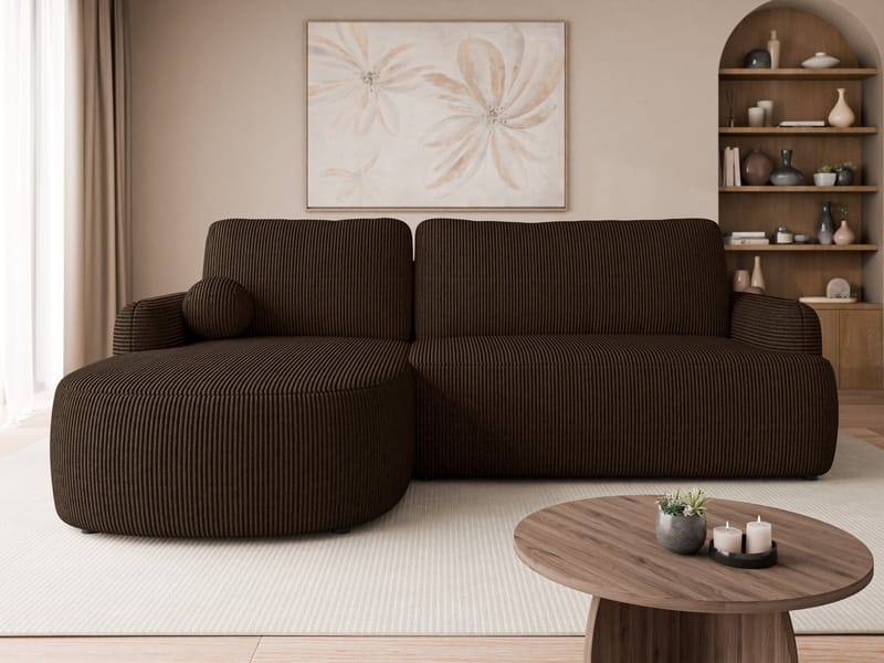 Branrel 3-seters sofa med divan - brun - Møbler - Sofaer - Sovesofaer