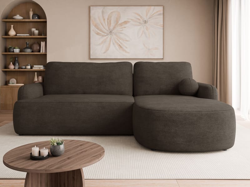 Branrel 3-seters sofa med divan - Brun - Møbler - Sofaer - Sovesofaer