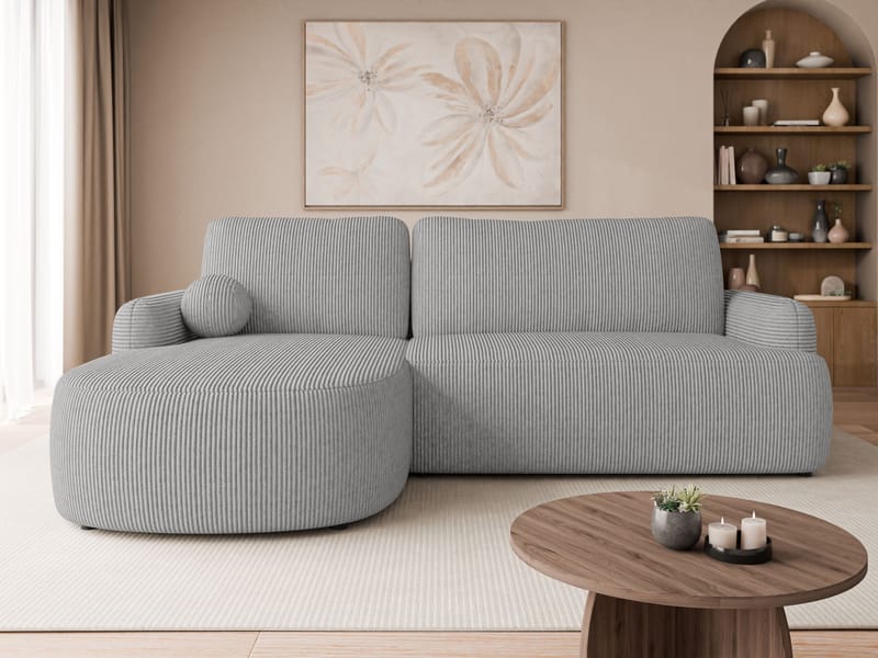 Branrel 3-seters sofa med divan - grå - Møbler - Sofaer - Sovesofaer