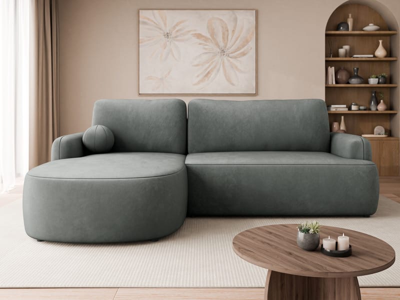 Branrel 3-seters sofa med divan - grå - Møbler - Sofaer - Sovesofaer