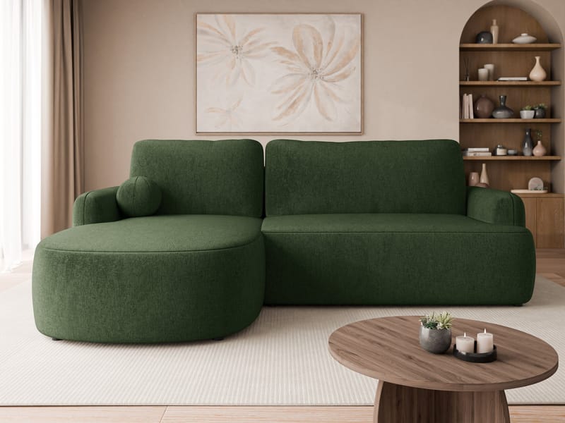 Branrel 3-seters sofa med divan - grønn - Møbler - Sofaer - Sovesofaer