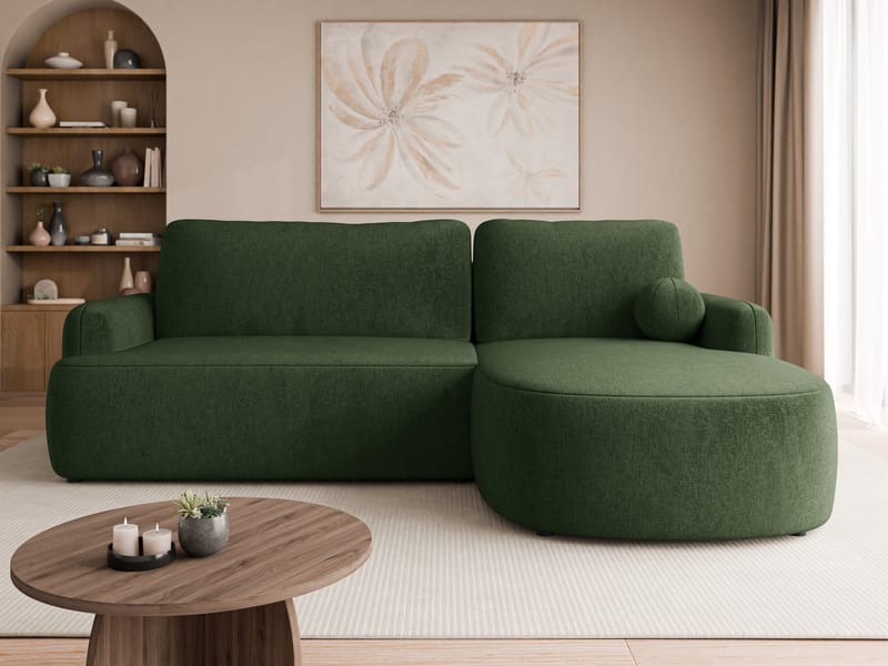 Branrel 3-seters sofa med divan - grønn - Møbler - Sofaer - Sovesofaer