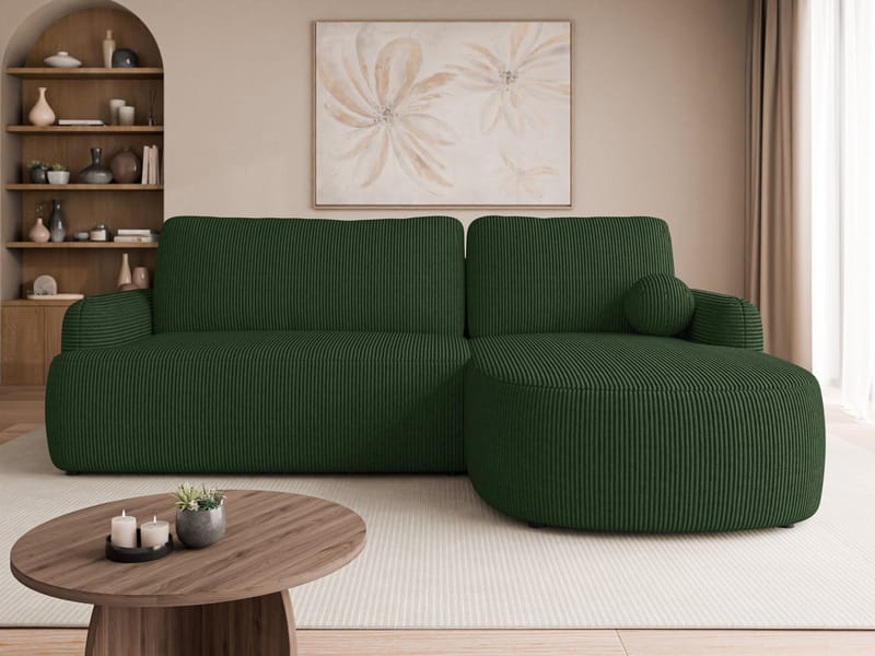 Branrel 3-seters sofa med divan - grønn - Møbler - Sofaer - Sovesofaer