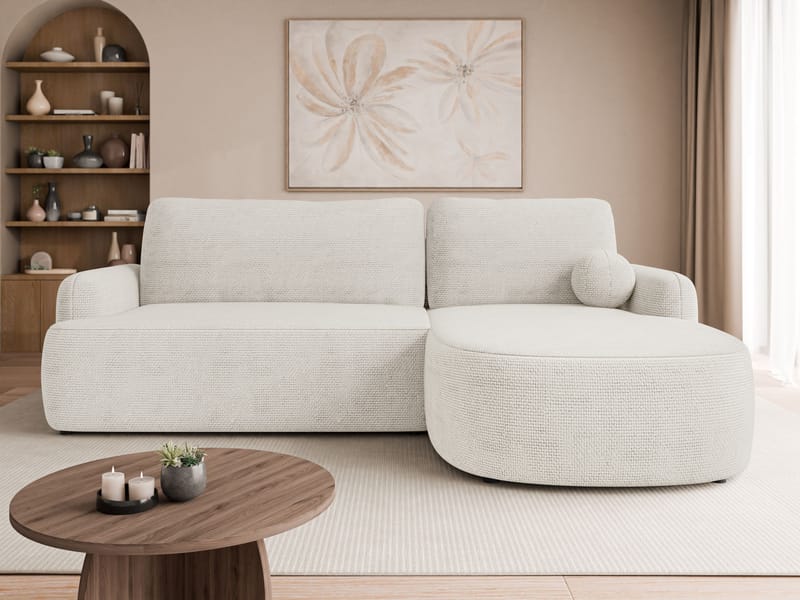 Branrel 3-seters sofa med divan - hvit - Møbler - Sofaer - Sovesofaer
